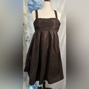 J.Crew VTG Y2K Brown Silk Blouse, Babydoll waistband